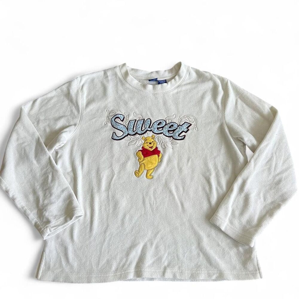 Vintage Disney Winnie the Poh Long Sleeve Cream Fleece Top